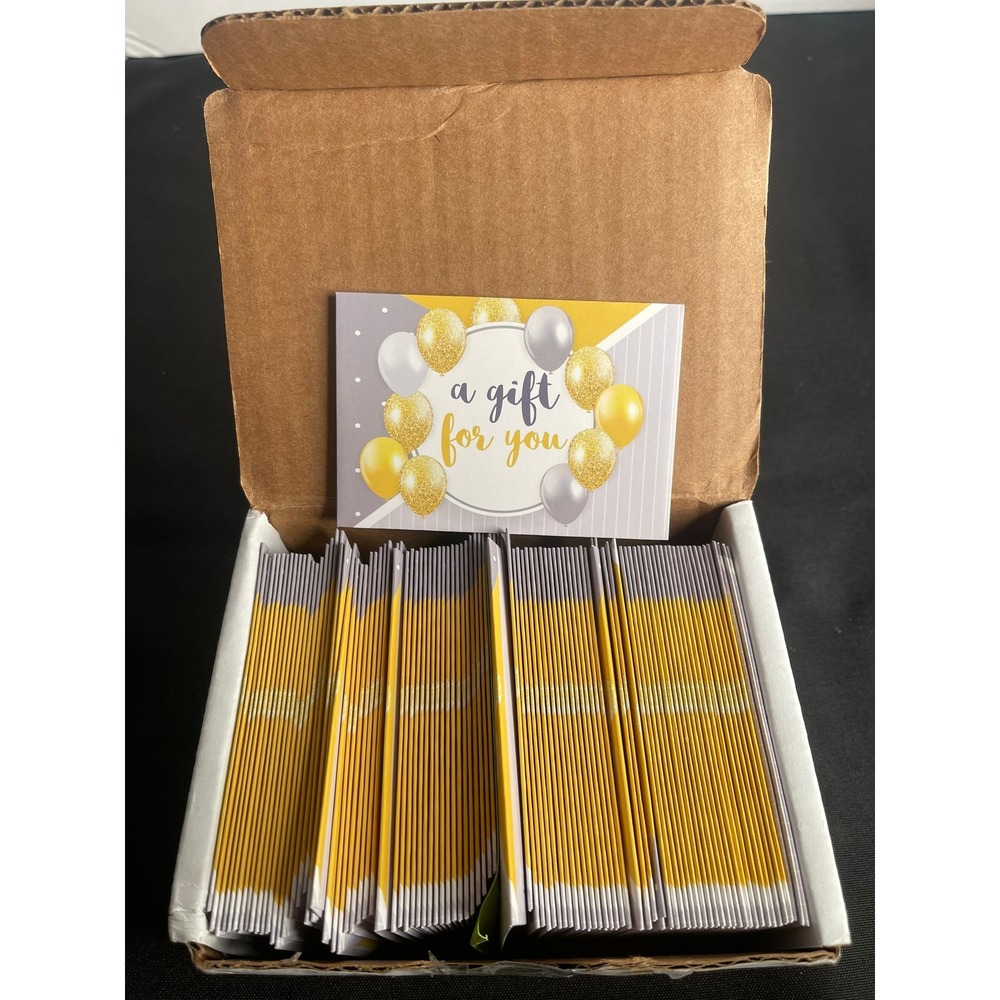 100 Pack A Gift For You Balloon Gift Card Holders Yellow Grey Bulk‎ Set